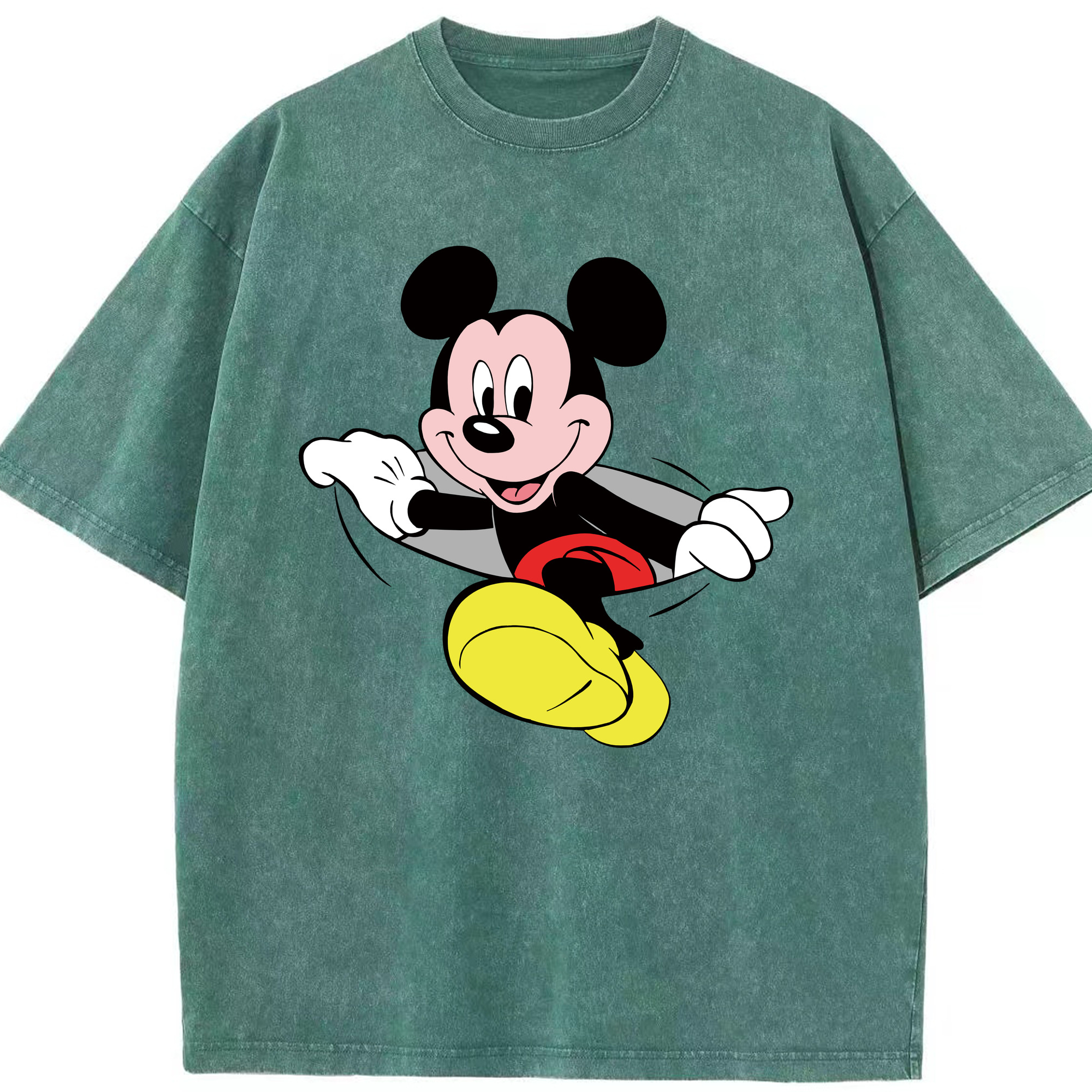 （画像用） ミッキーマウス Mickey Mouse 綿100% ヴィンテージ風 半袖Tシャツ（フロントプリント）